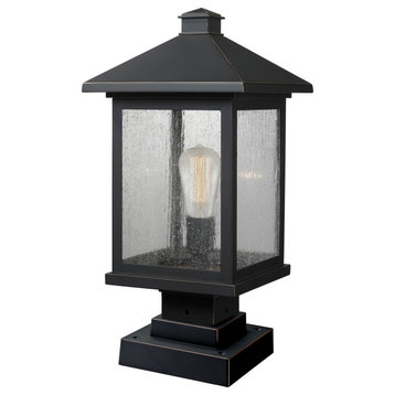 Portland Collection 1 Light Outdoor Pier Mount Light in Oil Rubbed Bronze Finish