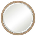 Uttermost - Uttermost Carbet Round Rope Mirror - Influenced By Modern Coastal Style, This Round Mirror Has A Braided Banana Leaf And Matte White Frame Exuding A Light And Airy Feel. The Piece Is Accented By A Generous 1 1/4" Bevel.