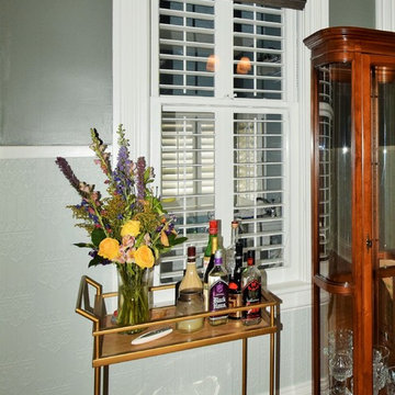 Vignette PowerRise Modern Roman Shade by Hunter Douglas in Dining Room