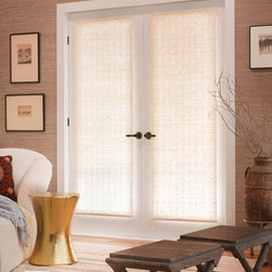Woven Wood Shades on Door - Window Blinds