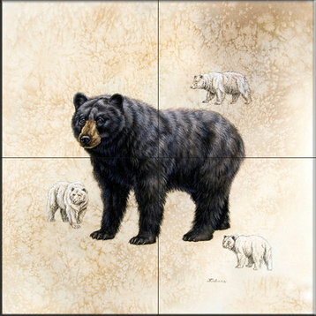 Tile Mural, Black Bear by Judy Gibson
