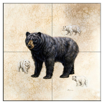 Tile Mural, Black Bear by Judy Gibson