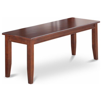Dudley Dining Bench With Wood Seat In Mahogany Finish