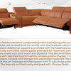 Frederico Genuine Italian Leather 6-Piece 1 Console 3-Power Reclining Sectional, Camel