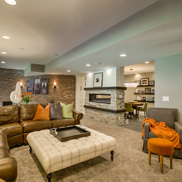 Colorful Basement Remodel