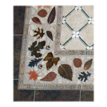 Rock pebble tile design ideas