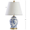 Penelope 22" Chinoiserie Table Lamp, Blue and White