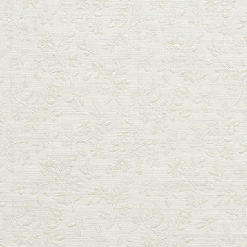 Beige And Off White Leaves And Branches Upholstery Fabric By The Yard