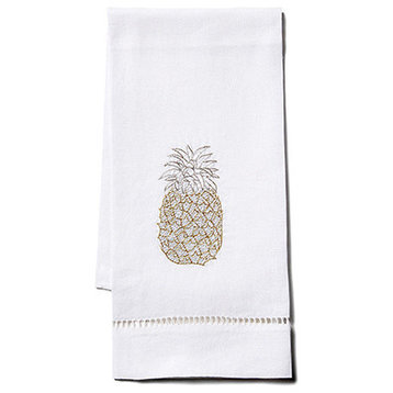 Pineapple Fingertip Towel, White Linen