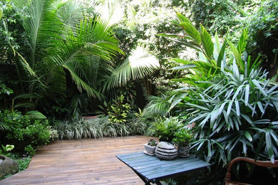 Photo of a tropical home design in Sydney.