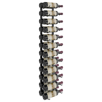 W Series Wine Rack 4 Wall Mounted Metal Bottle Storage, Matte Black, 24 Bottles (Double Deep)