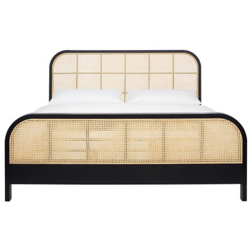 Safavieh Couture Mcallister Cane Bed, Black/Natural, King