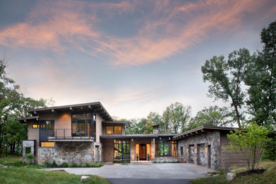 Rustic exterior home idea in Other