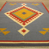 DN6MU Blue Handmade Wool Keysari Kilim Rug, 8'4x10'