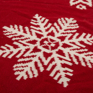 48"H Knited Acrylic Christmas Tree Skirt With Snowflake