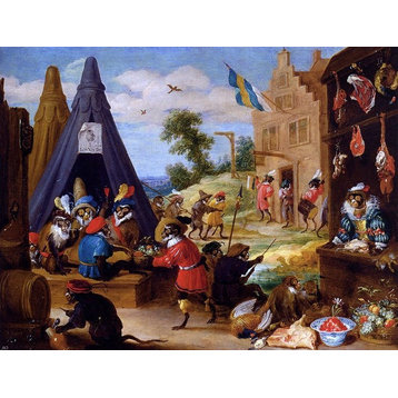 The Younger David Teniers A Festival Of Monkeys Wall Decal
