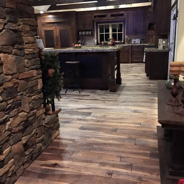 Hand scraped hickory barnwood