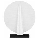 Currey and Company - Currey and Company 1200-0517 Darshi - Disc In 17 Inches Tall and 15 Inches Wide - The Darshi White Disc is a design that is rife witDarshi Disc In 17 In Gesso White/Black *UL Approved: YES Energy Star Qualified: n/a ADA Certified: n/a  *Number of Lights:   *Bulb Included:No *Bulb Type:No *Finish Type:Gesso White/Black