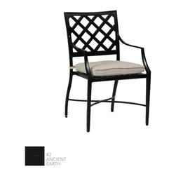 Lattice Industrial Cast Aluminum Dining Arm Chair by Summer Classics - Outdoor Dining Chairs