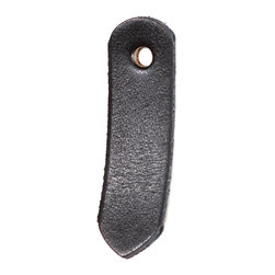 Walnut Studiolo - Leather Tab Pull, The St. Johns, Black, No Hardware - Cabinet And Drawer Handle Pulls