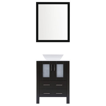 Modern Vanity Cabinet Sets Style 2 by LessCare, Espresso, 30"