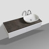Ovai 48" Wall Mount Modern Bathroom Vanity With Vessel Sink, Right