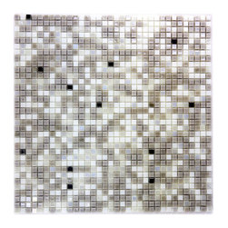 GBM Manufacturing - Galaxy 12"x12" Glass Square Mosaic Tile,Iridescent White - Mosaic Tile