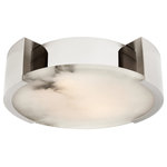 Visual Comfort & Co. - Melange Small Flush Mount in Polished Nickel with Alabaster - Contrasting natural alabaster with metal in rounded forms and unique configurations, the Melange series by Kelly Wearstler blends the organic and the luxurious for a modern chic interior. Carved alabaster shades create a soft glow on walls and surfaces, while streamlined shapes soften angular or minimalist surroundings. Alabaster contains unique variations in both veining and tone, offering a custom character that is collectible in appeal. Bronze, burnished antique brass, or polished nickel detailing adds contrast and shine. Whether you choose flush mounts, pendants, sconces, or table lamps, Melange lighting create a multi-layered look in living spaces, bedrooms, hallways, and dining areas.