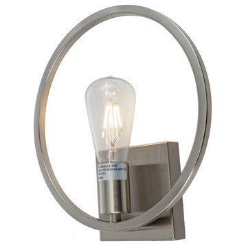 Eleanor Modern Circle Wall Sconce, Brushed Nickel