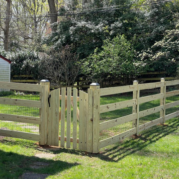4 board ranch rail fencing with wire mesh