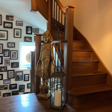 Walnut Staircase Renovation | Buckingham Metal SPindles | Ely, Cambridgeshire