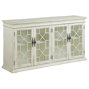 Pemberly Row 4-door Wood Accent Cabinet with Adjustable Shelves White