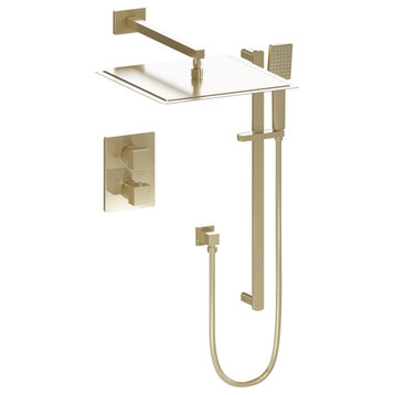 ZLINE Crystal Bay Thermostatic Shower System, Champagne Bronze, CBY-SHS-T2-CB