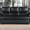 85" Black And Silver Faux Leather Sofa