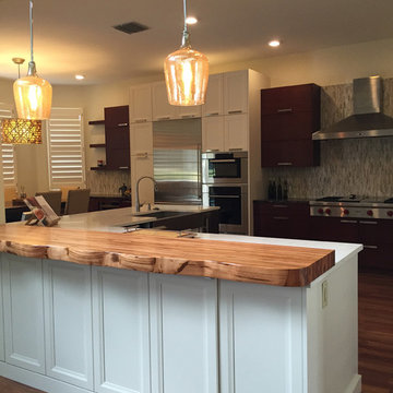 Lutz, FL - Transitional - Tigerwood Faux Live Edge Countertop