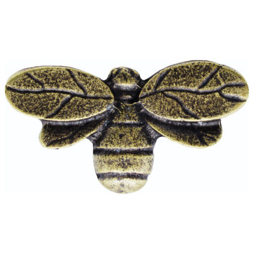 Bee Cabinet Knob, Antique Brass
