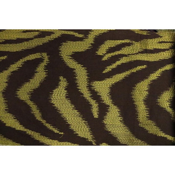 Farrah Linen Jacquard Embroidery Zebra Pattern Fabric, Kelp
