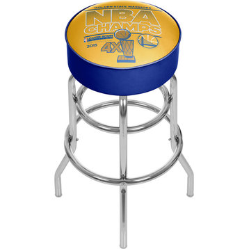2015 NBA Champs Golden State Warriors Chrome Bar Stool With Swivel