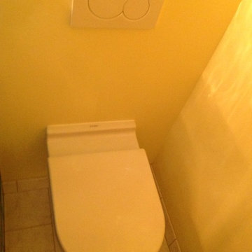Duravit wall mounted toilet to save space in half bathroom Cleveland Heights Ohi