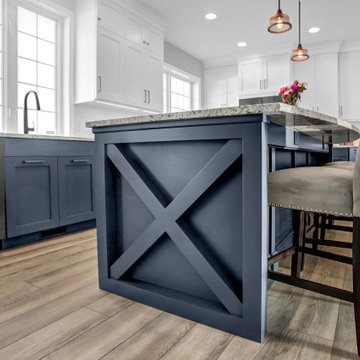 Blue & White Transitional Kitchen Remodel