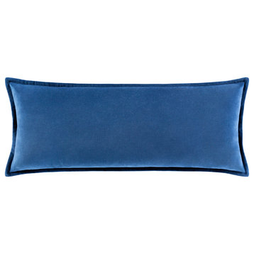 Cotton Velvet CV-031 Pillow Cover, Navy, 12"x30", Pillow Cover Only