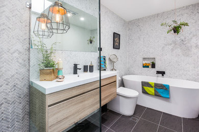 IBIZA | 'White Oak' Timber Wood Grain Bathroom Vanity