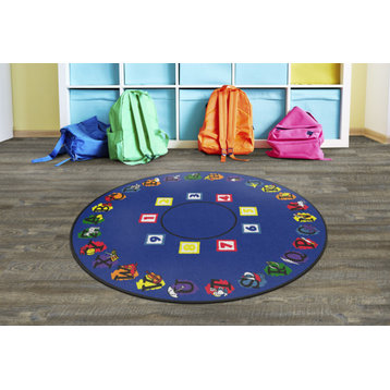Flagship Carpets FE113-85A 6' Super Circle Educational Rug