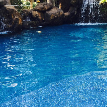 Brentwood Naturalistic Pool & Spa with Waterfalss