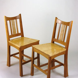 Cherry and Birdseye Maple Counter Height Dining Chairs - Bar Stools And Counter Stools