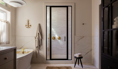 European-Inspired Bathroom Blends Modern and Traditional Features