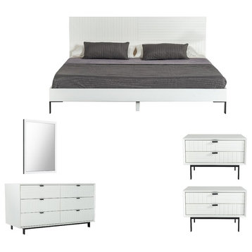 Nova Domus Valencia Contemporary White Bedroom Set, Queen