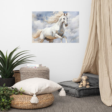 Farmhouse Country Wall Art: A Field of Joy Watercolor Painting