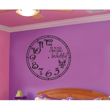 Clock Be Your Own Kind of Beautiful Vinyl Wall Decal cf006beyourownvii, Lime Gre
