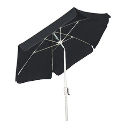 FiberBuilt Umbrellas LLC - FiberBuilt 7.5 Foot Hexagonal Black  Garden Umbrella With Tilt - Outdoor Umbrellas